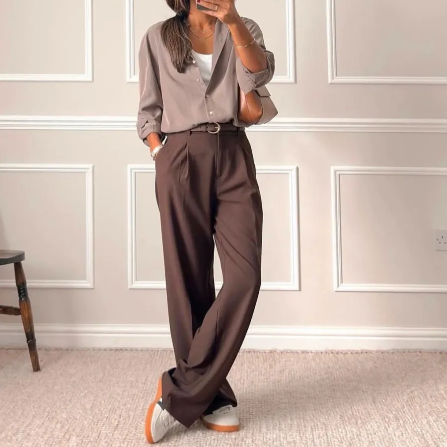 شلوار بگ قهوه ای موکا