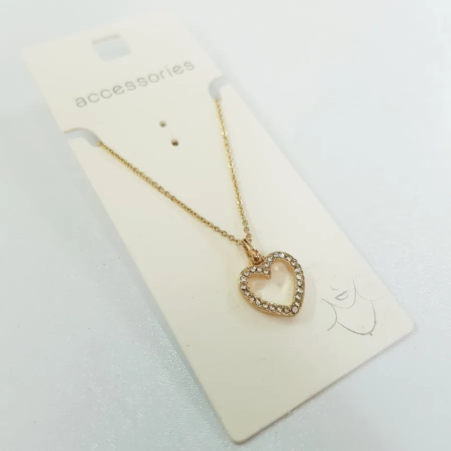 گردنبند قلب طلایی نگیندار