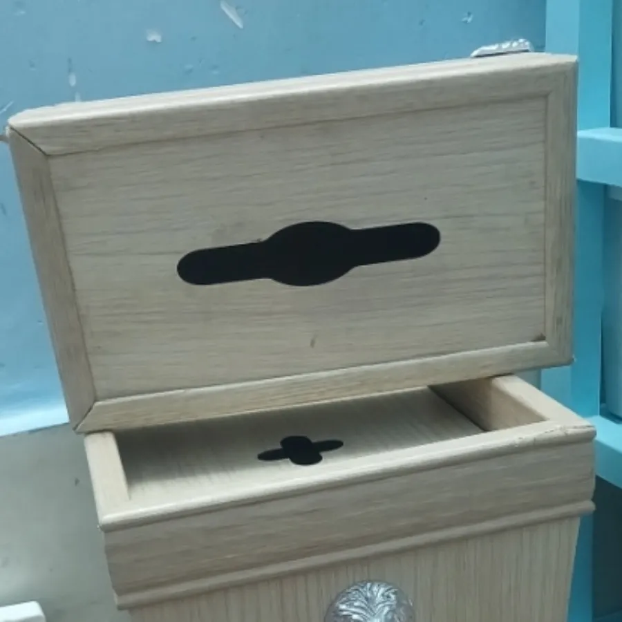 سطل و جا دستمال کاغذی چوب