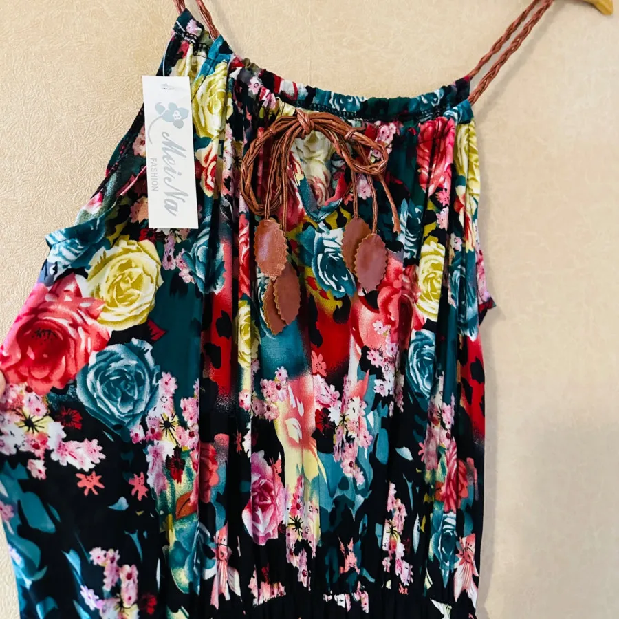 پیراهن نخی ساحلی