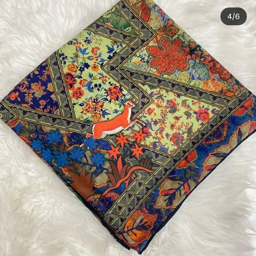 روسری کرپ نخ