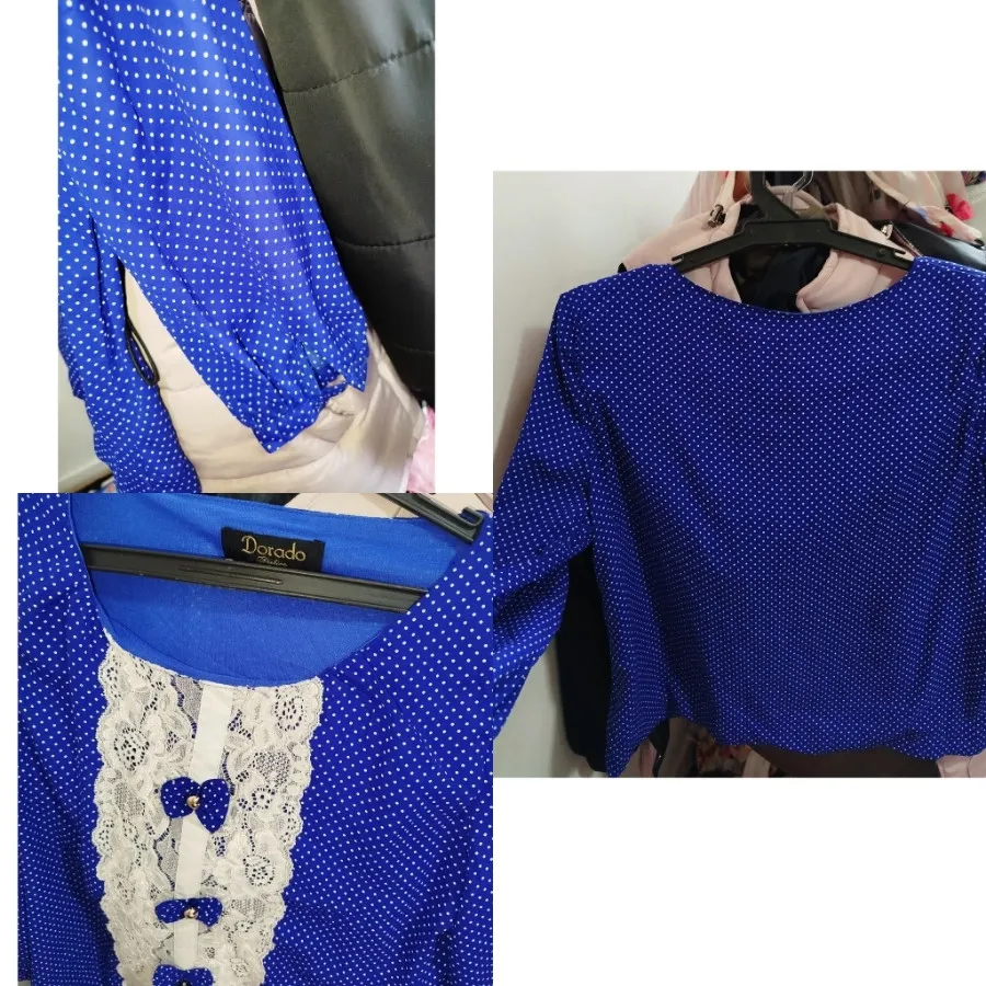 پیراهن حریر خال خالی