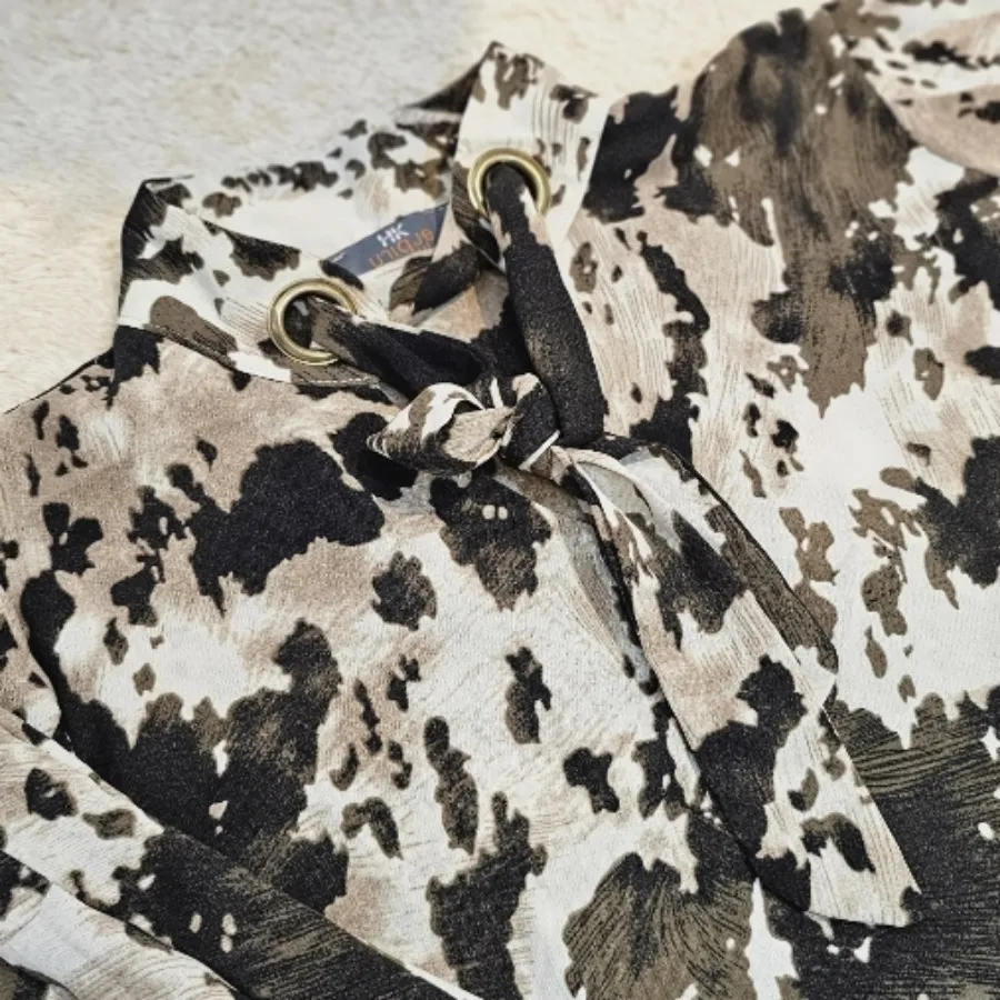 شومیز پلنگی آستین پفی