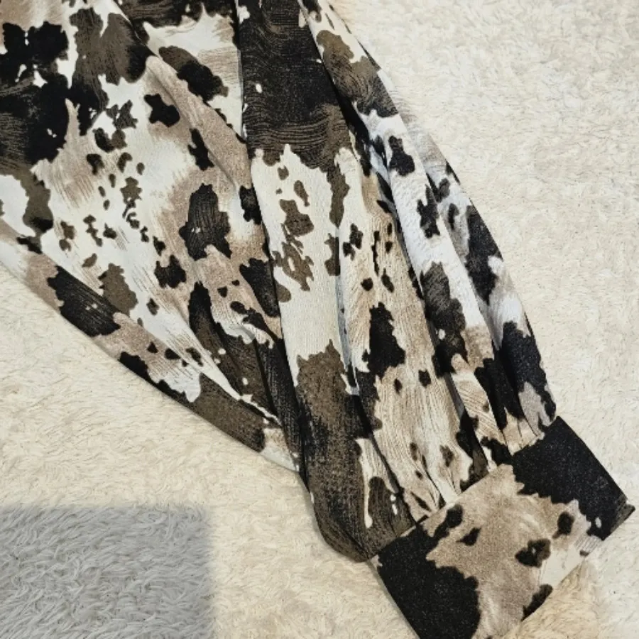 شومیز پلنگی آستین پفی