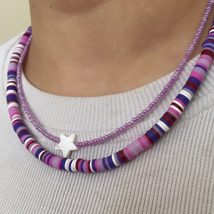 ست دوتایی گردنبند بنفش