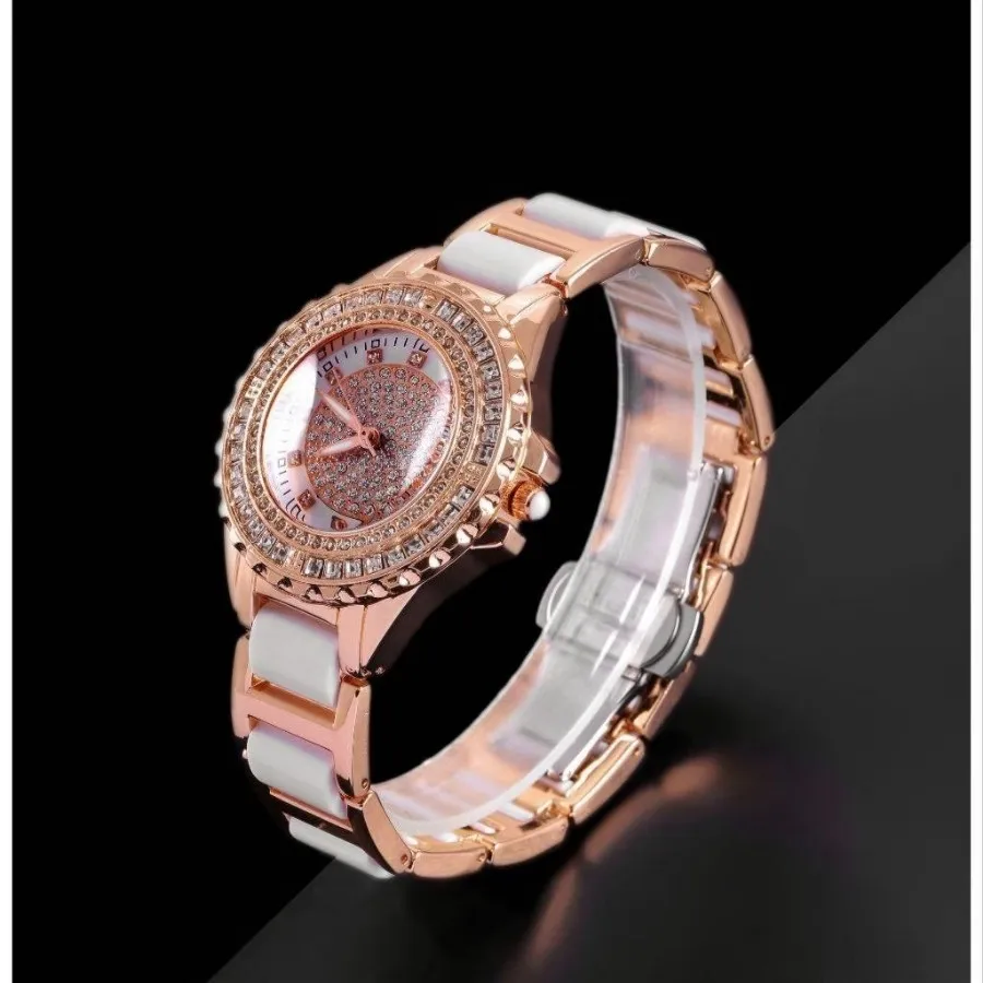 ساعت زنانه سرامیکی نگینی