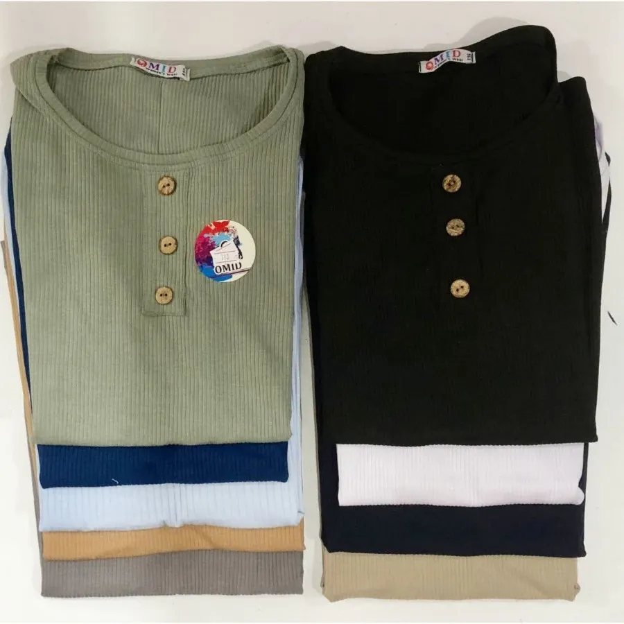 تیشرت فانریپ جلو دکمه