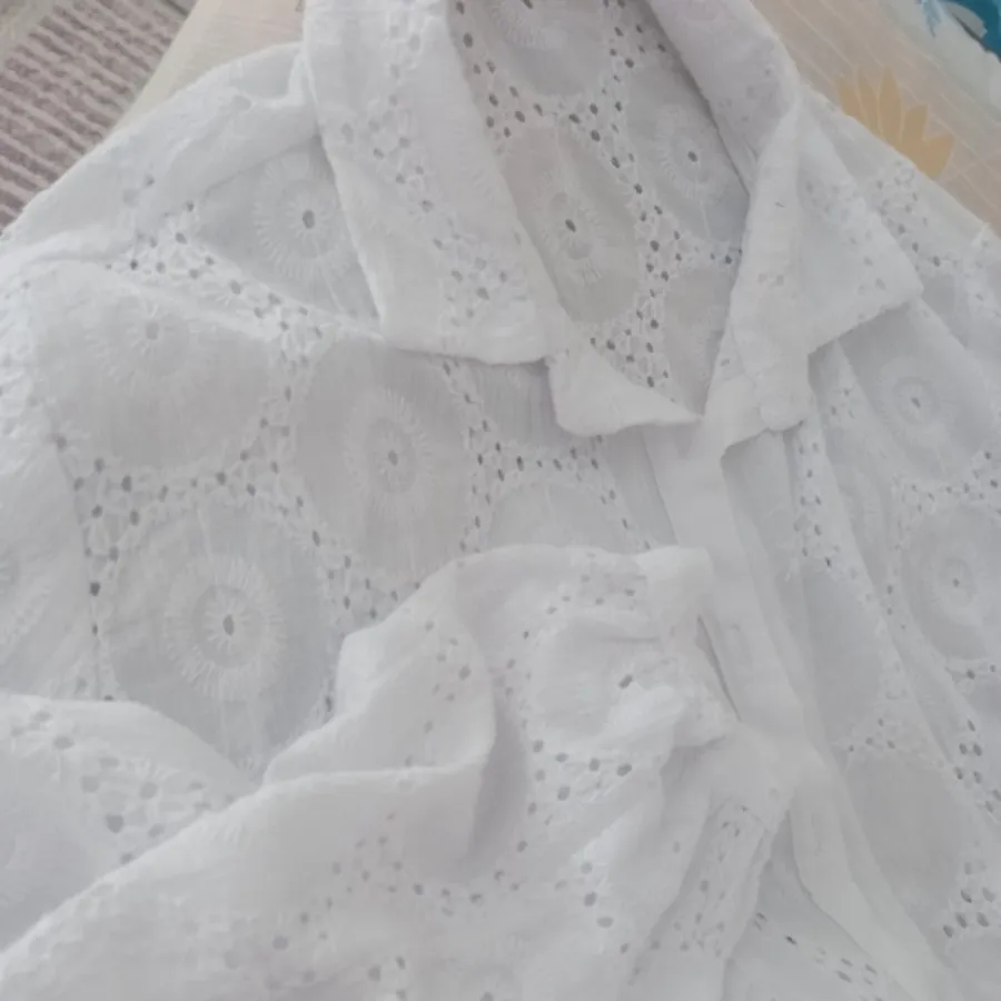 شومیز خامه دوزی سفید