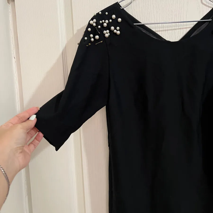 پیراهن کرپ مروارید دوزی