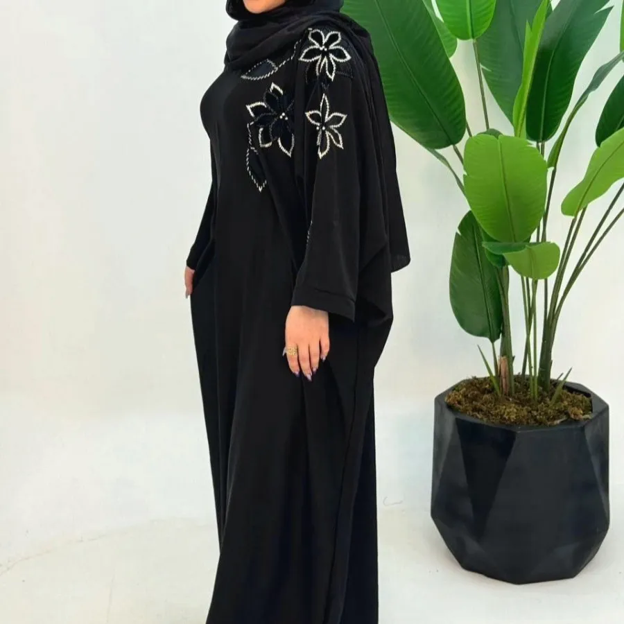 مانتو عبایی گل مخمل