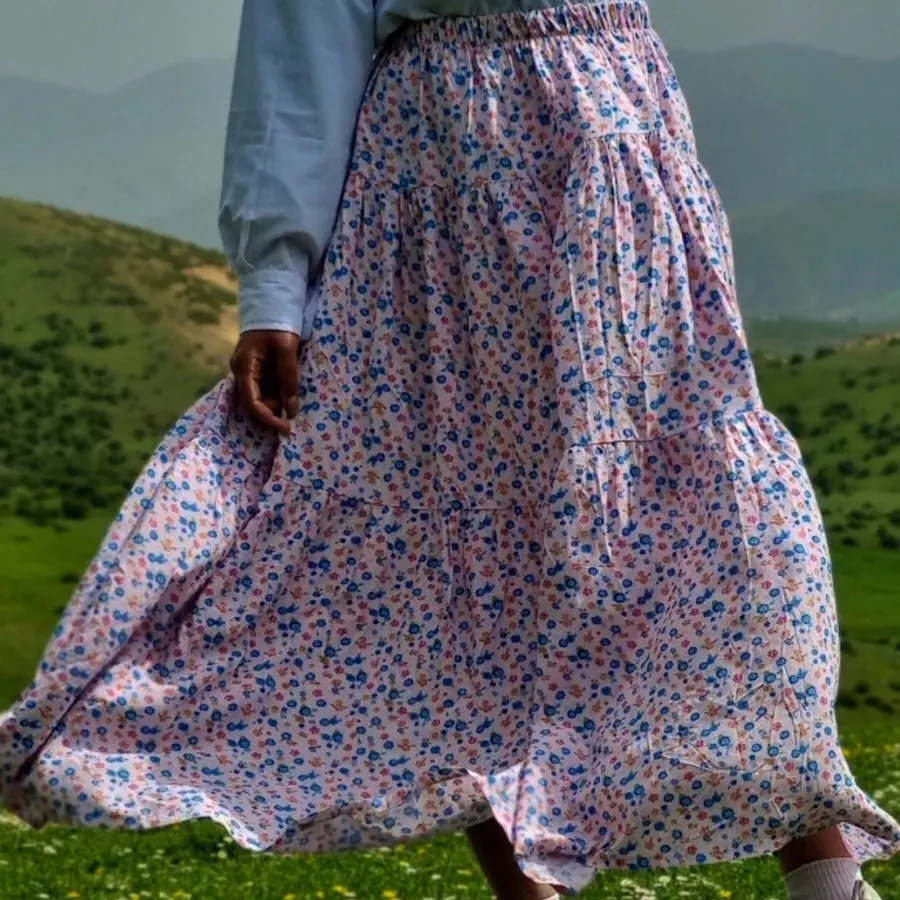 دامن چیندار گلگلی