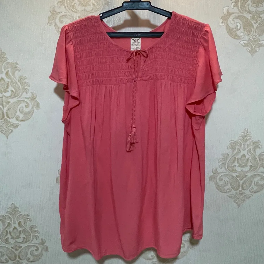 بلوز آستین کوتاه نخ