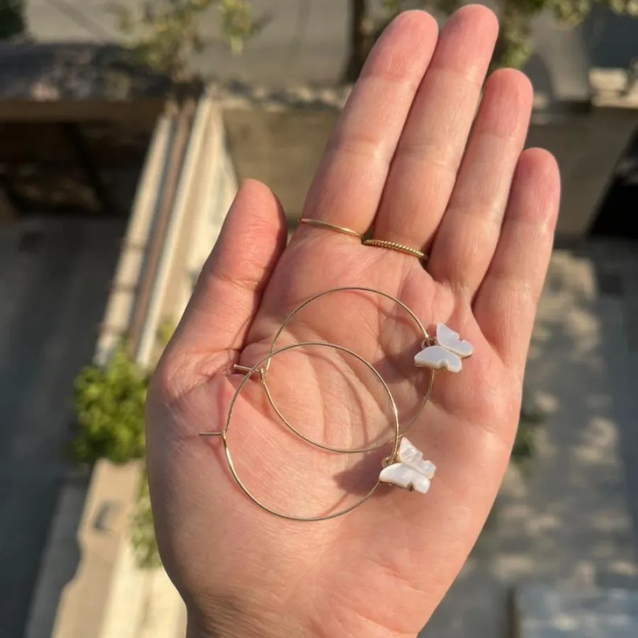 گوشواره حلقه ای پروانه