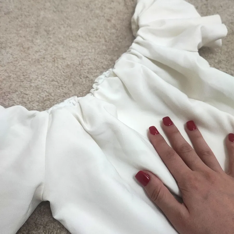 ماکسی سفید عروسکی بلند