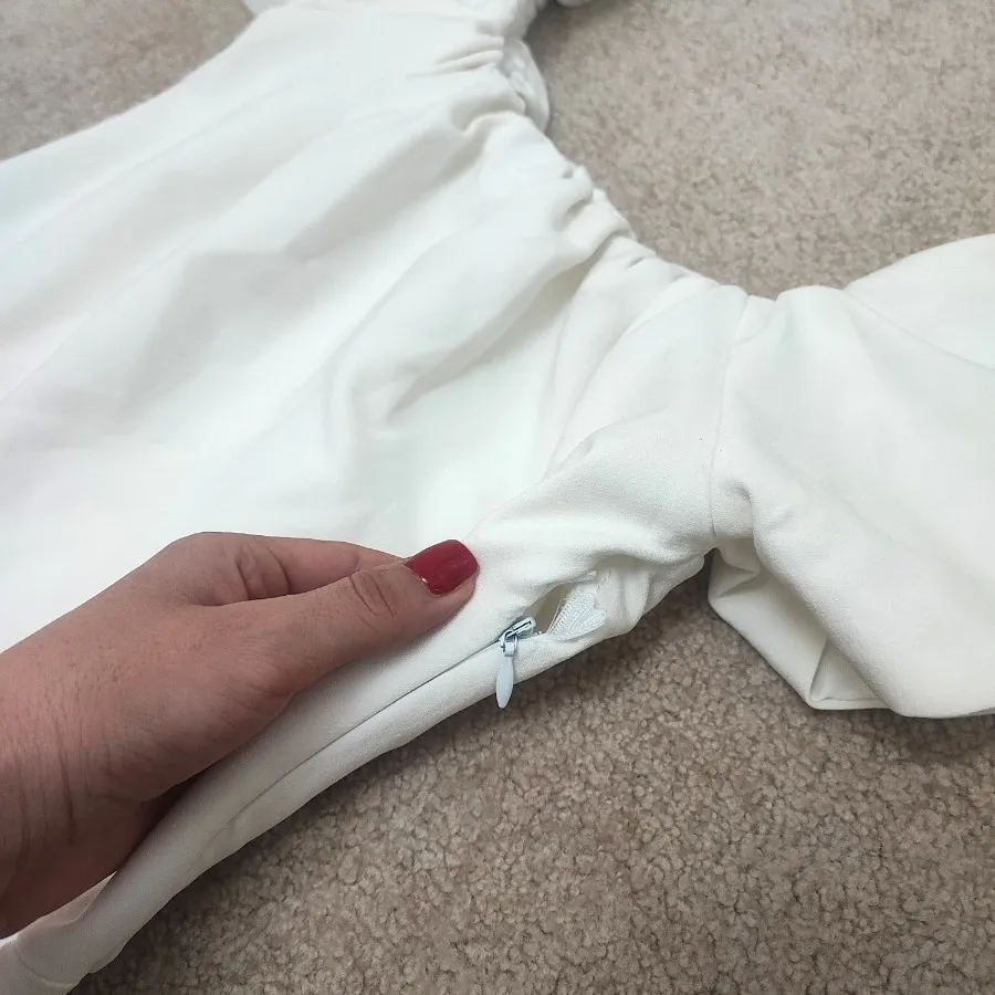 ماکسی سفید عروسکی بلند