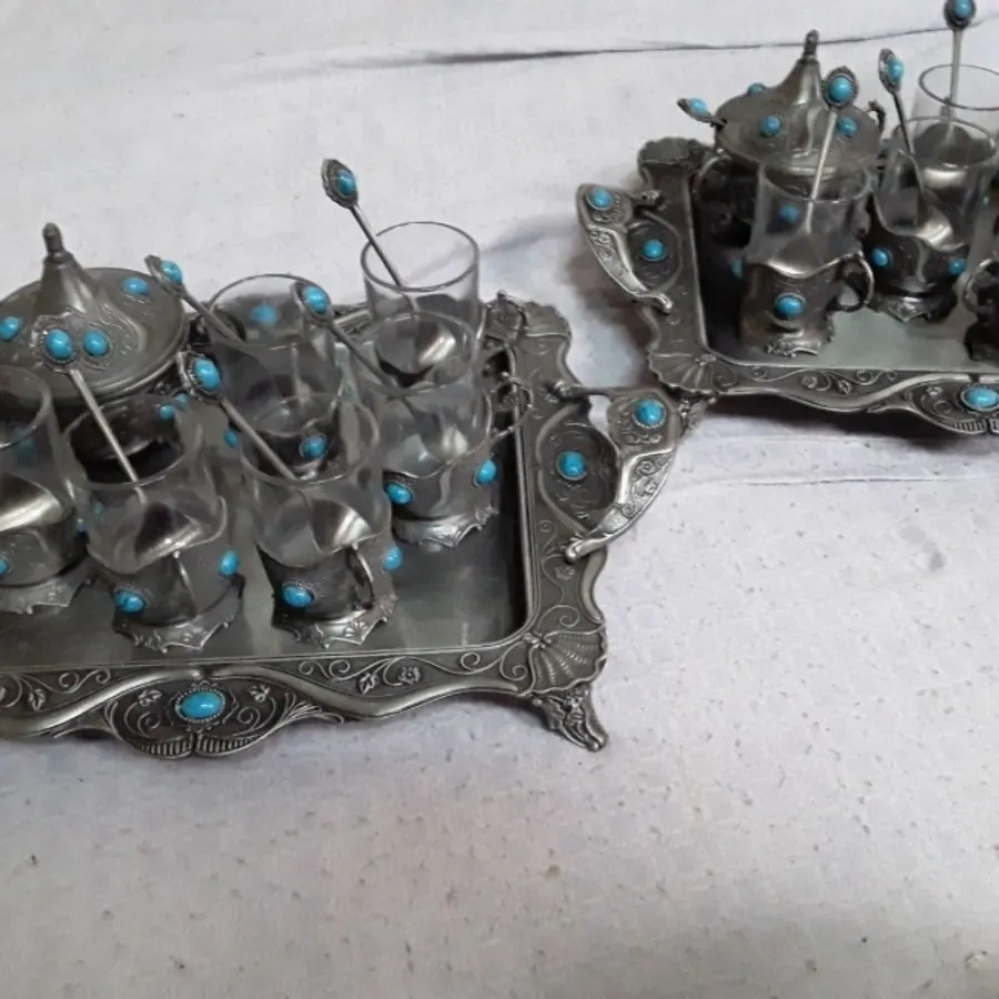 استکان قندان سینی پیوتر