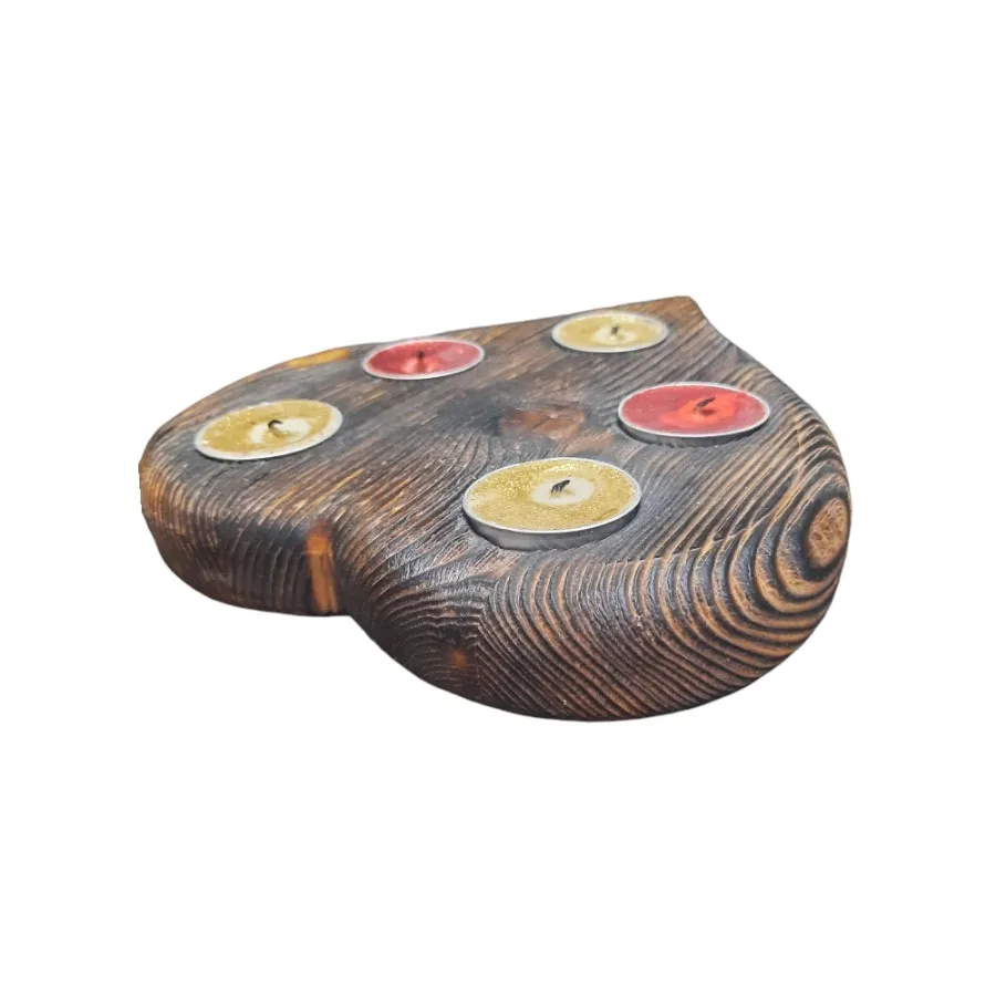 جا شمعی چوبی طرح قلب