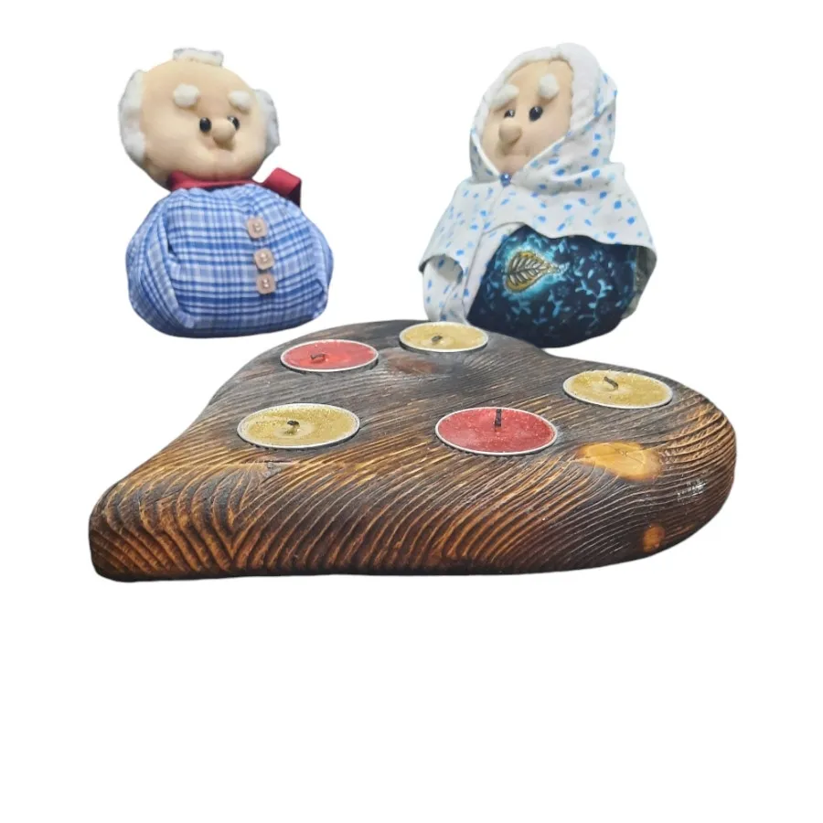 جا شمعی چوبی طرح قلب