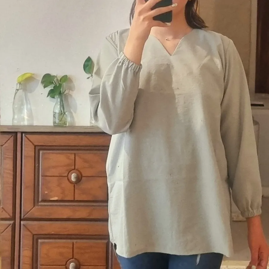 شومیز جلوبسته سبزپاستیلی