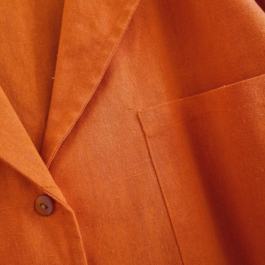 کراپ کت لینن نارنجی