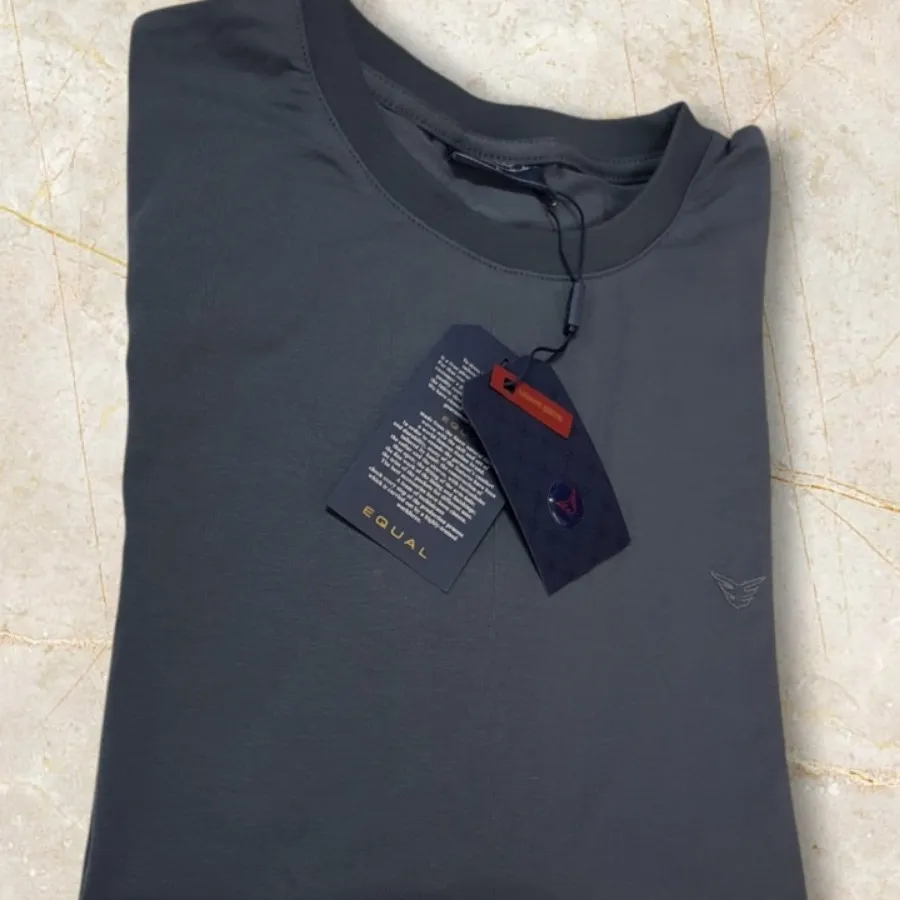 تیشرت پنبه لاکرا کشی طوسی