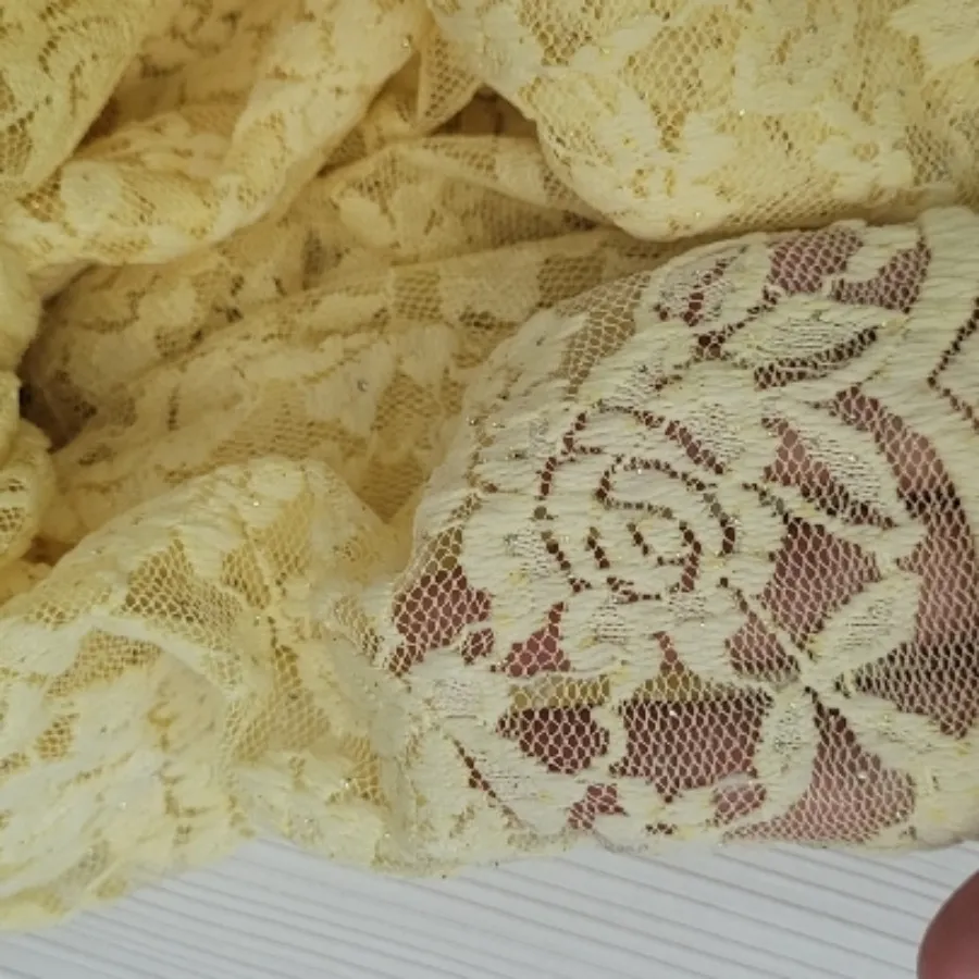 نیم تنه گیپور زرد لیمویی