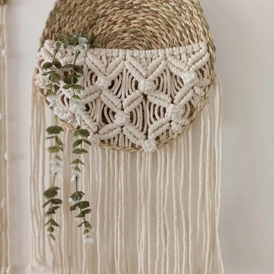 دیوار کوب حصیر مکرومه