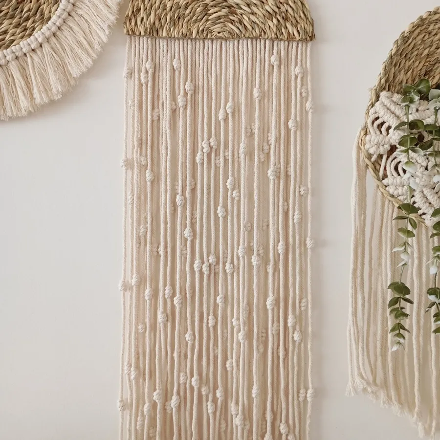 دیوار کوب حصیر مکرومه