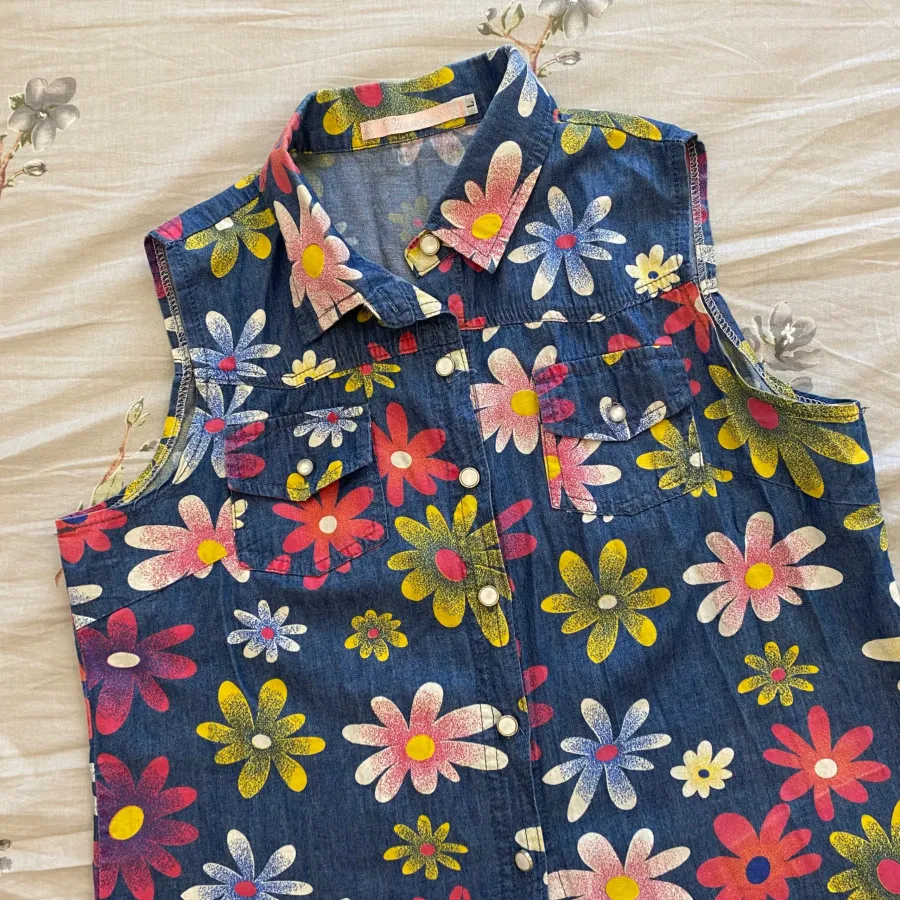 تاپ طرح جین گل گلی