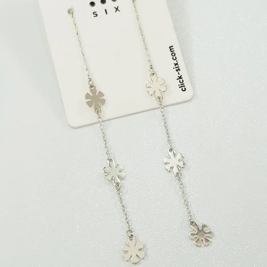 گوشواره بخیه ای نقره ای