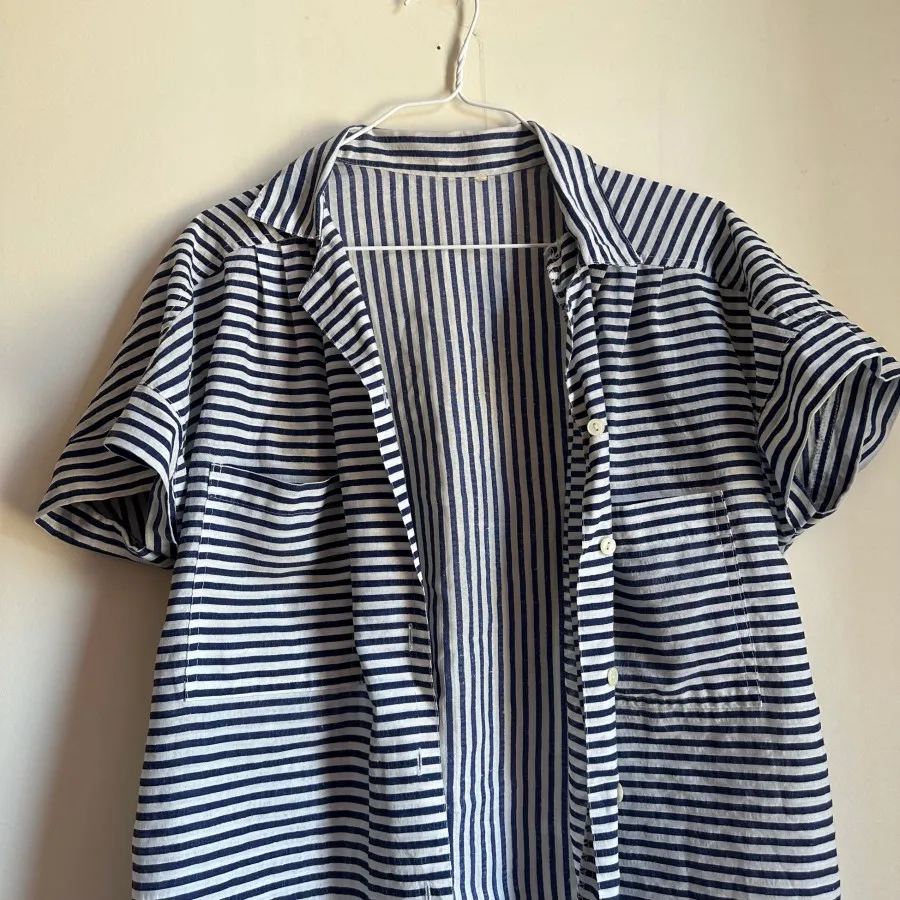 شومیز راه راه استین کوتاه