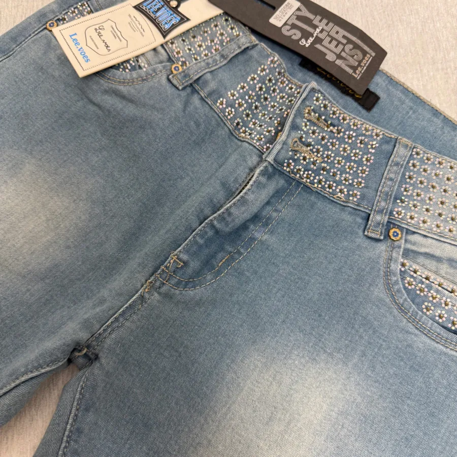 شلوار لی بوتکات نگین دار