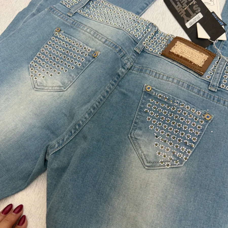 شلوار لی بوتکات نگین دار