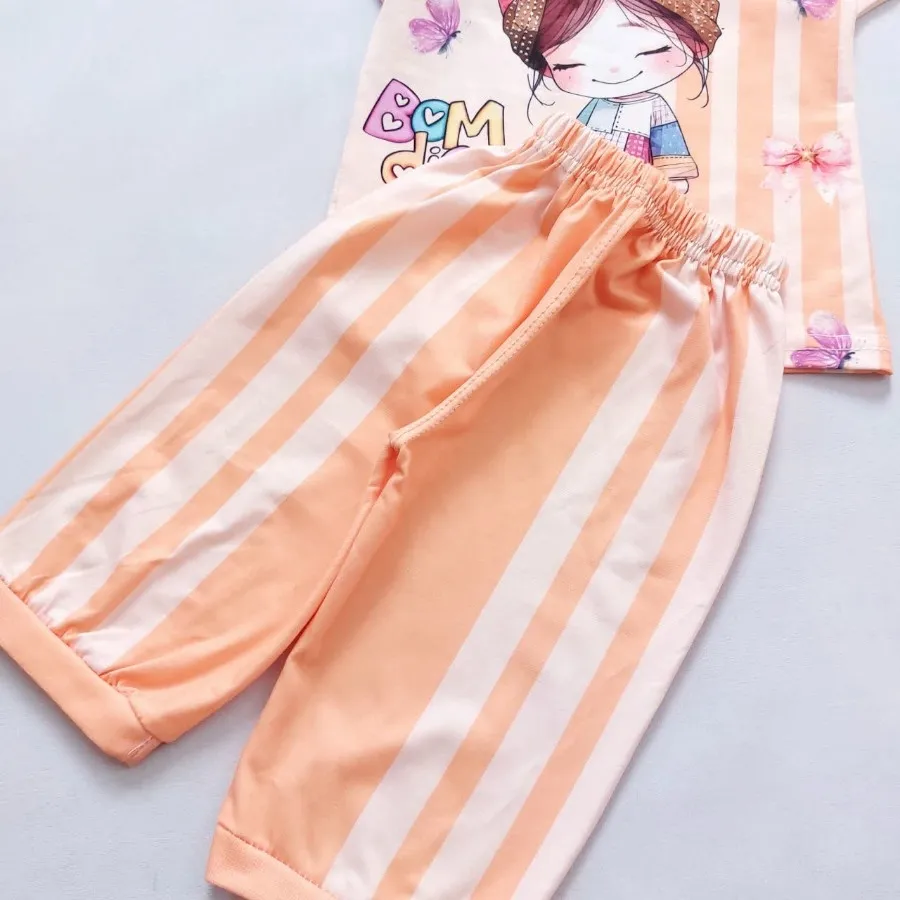 تیشرت شلوارک دخترتلدار نگ