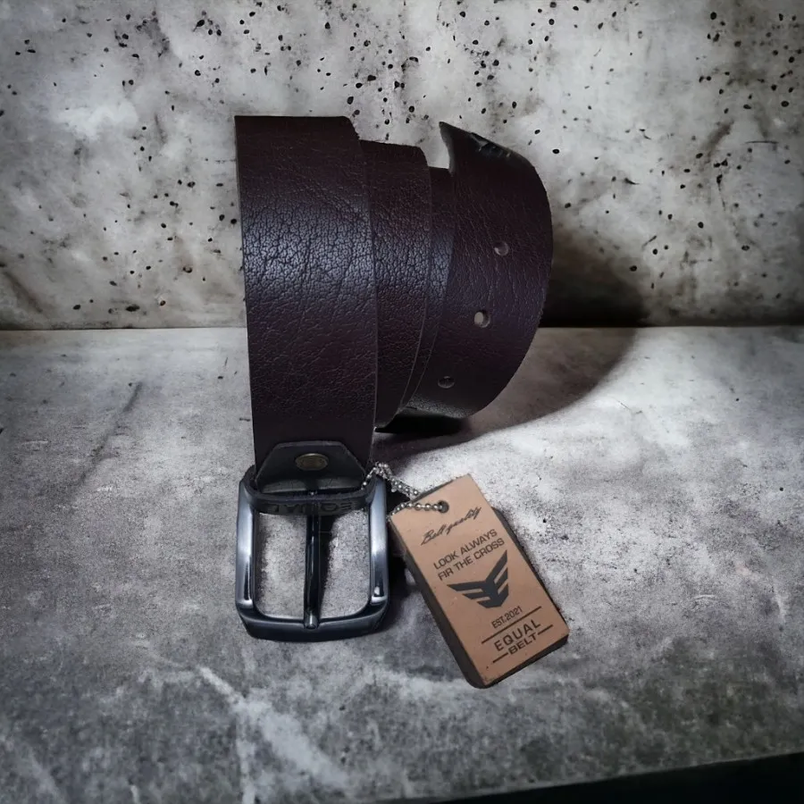 کمربند چرم سنگشور قهوه ای