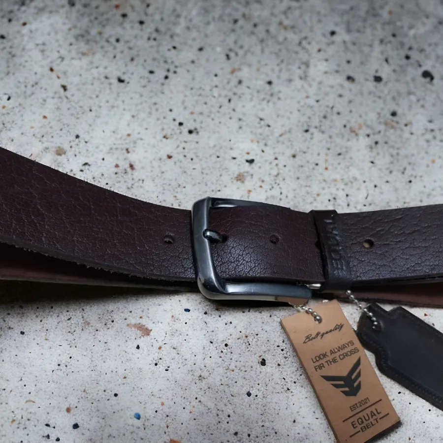 کمربند چرم سنگشور قهوه ای