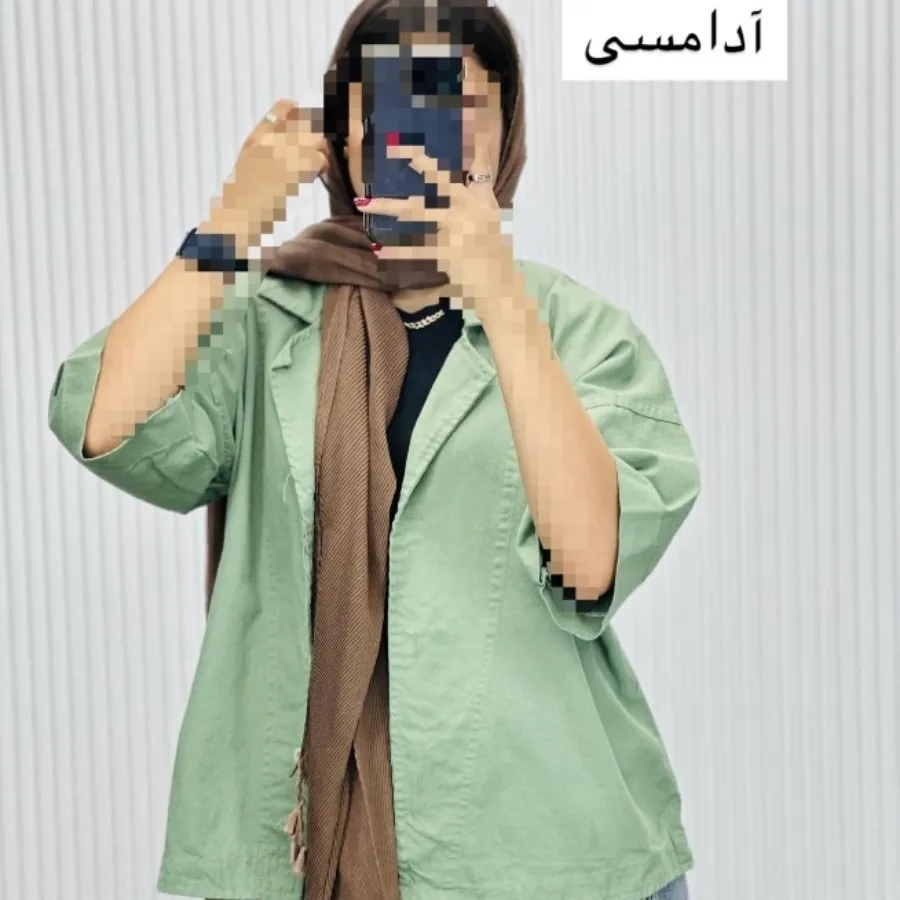 مانتو کتان یقه شکاری