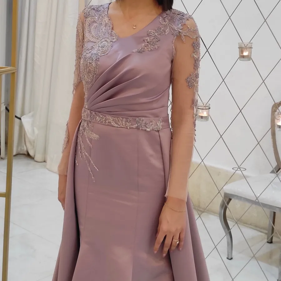 پیراهن شب رنگ یاسی سایز40