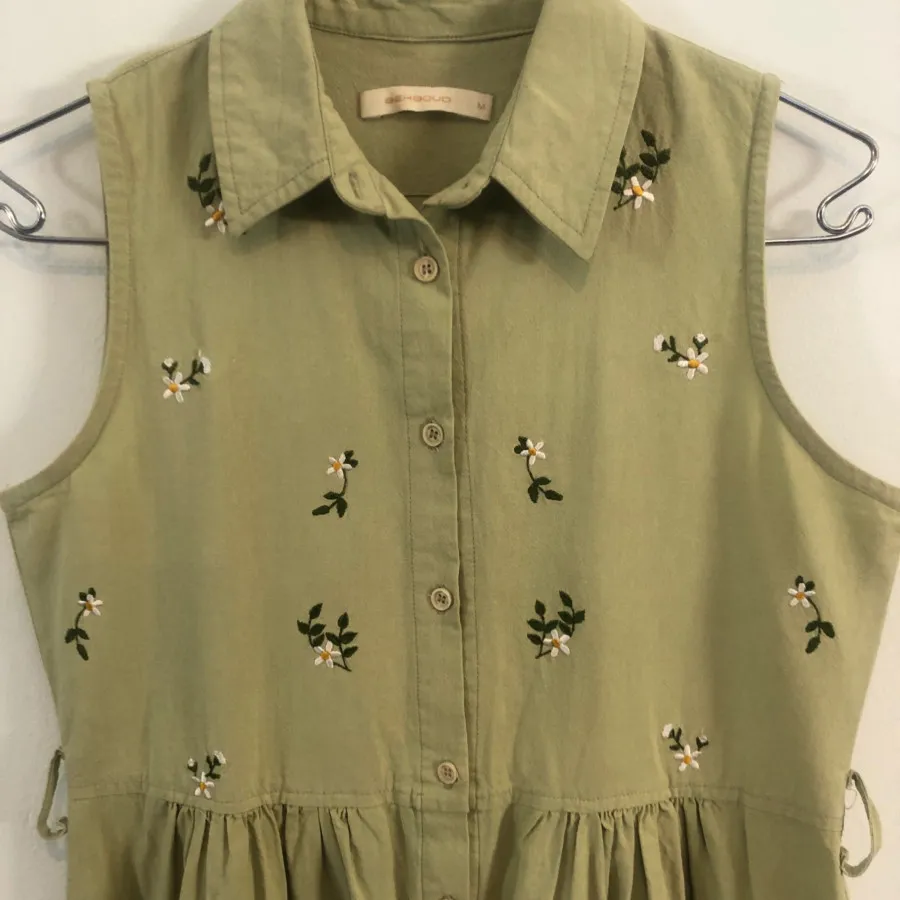 پیراهن کتان تابستانی سبز