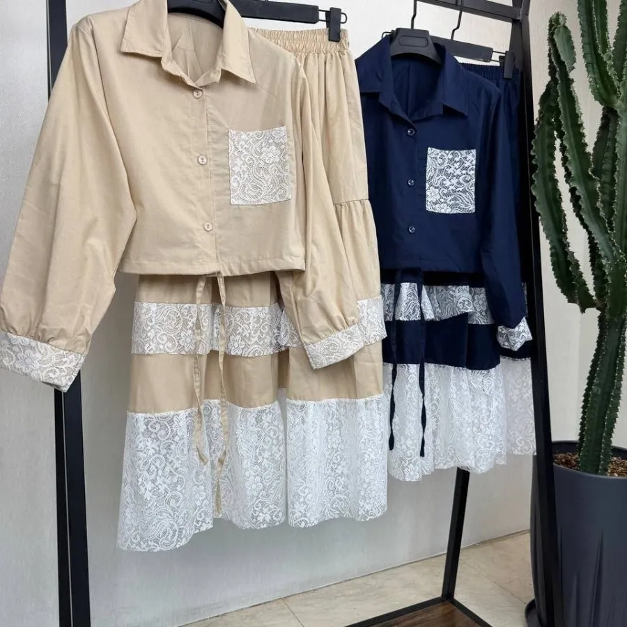 شومیز و دامن کتان