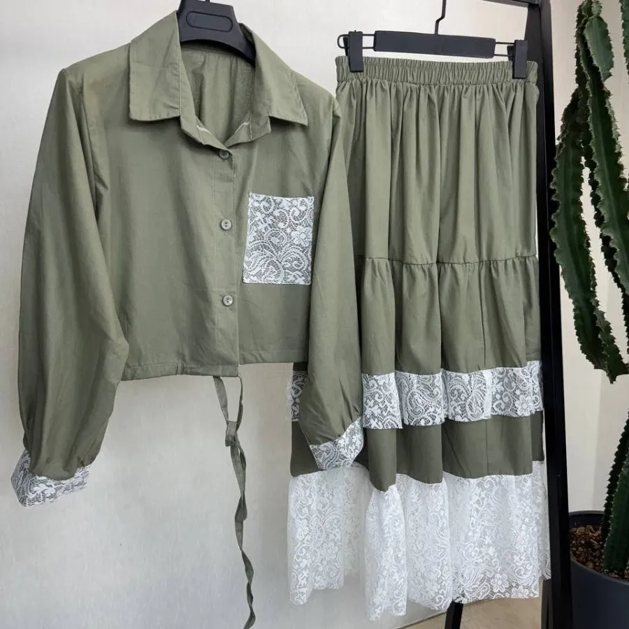 شومیز و دامن کتان