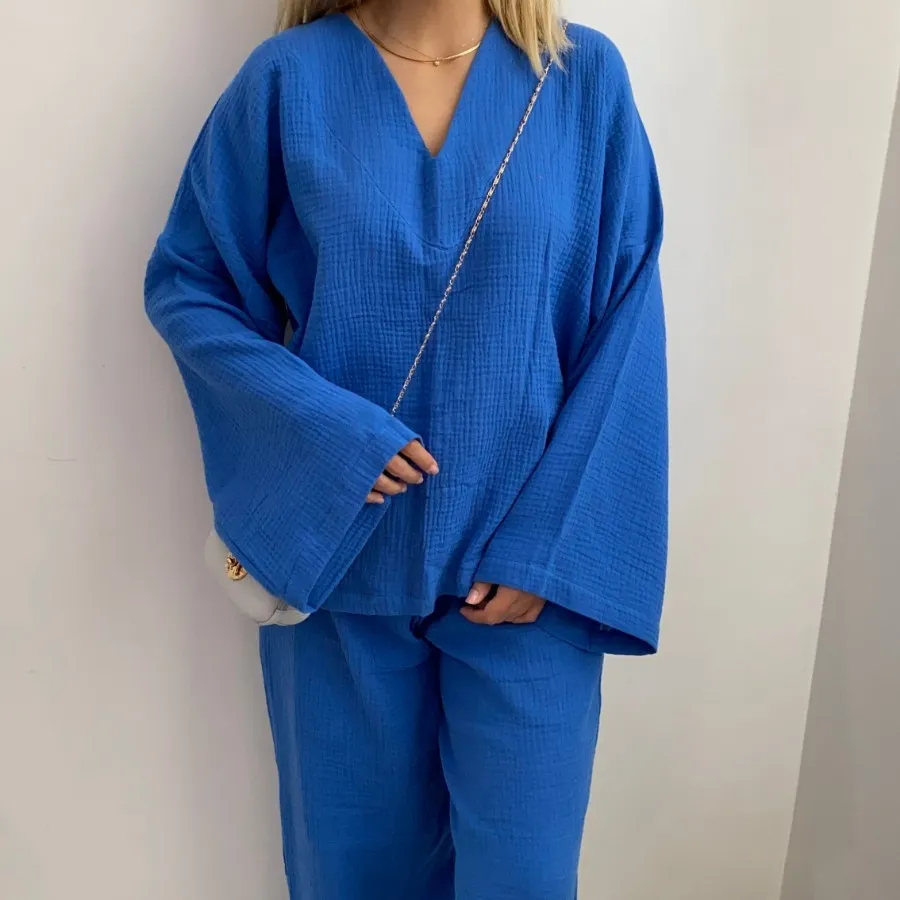 ست شومیز شلوار دابل فیش