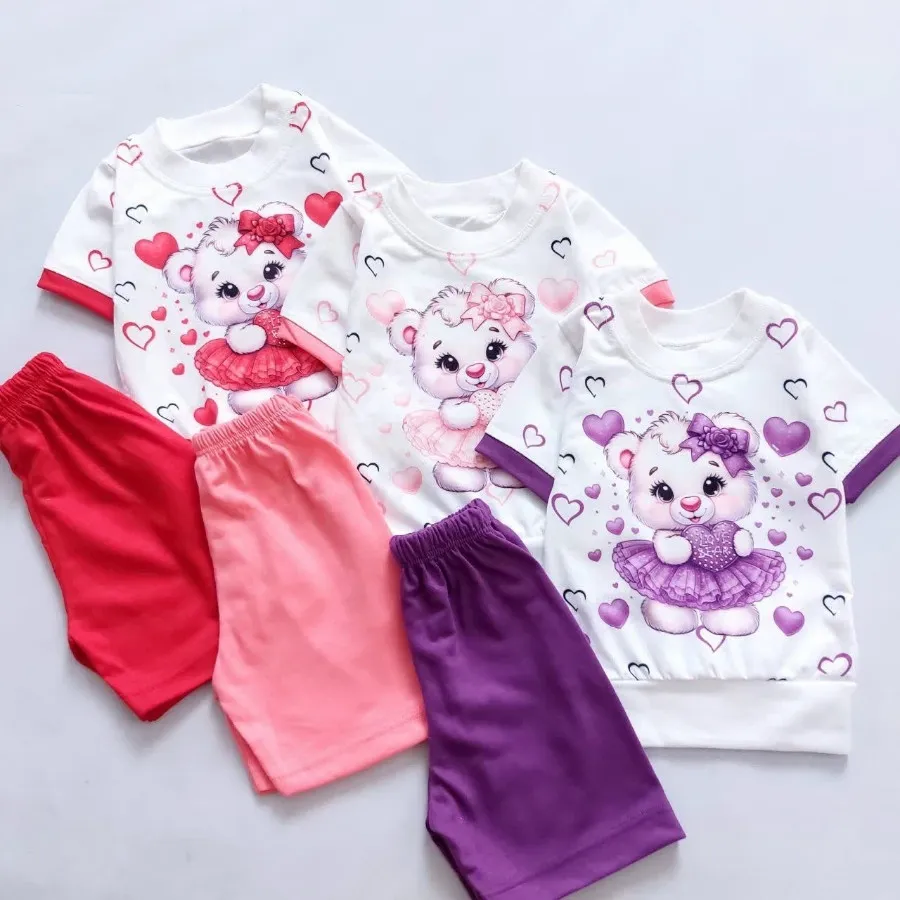 تیشرت شورت نقلی خرس و قلب