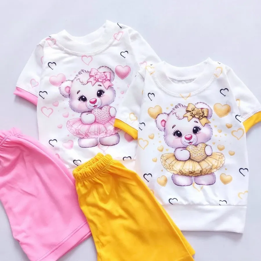 تیشرت شورت نقلی خرس و قلب