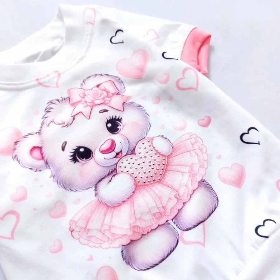 تیشرت شورت نقلی خرس و قلب