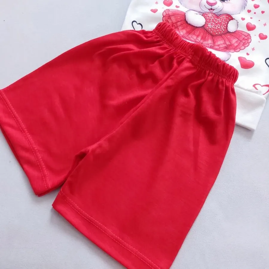 تیشرت شورت نقلی خرس و قلب