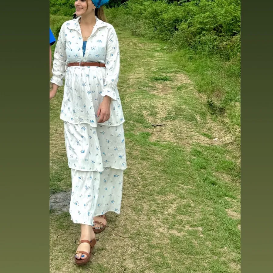 مانتو پیراهنی چین دار