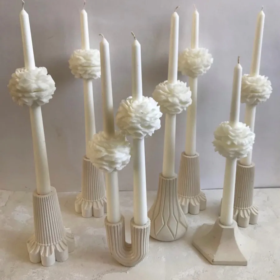 شمع قلمی گل دار