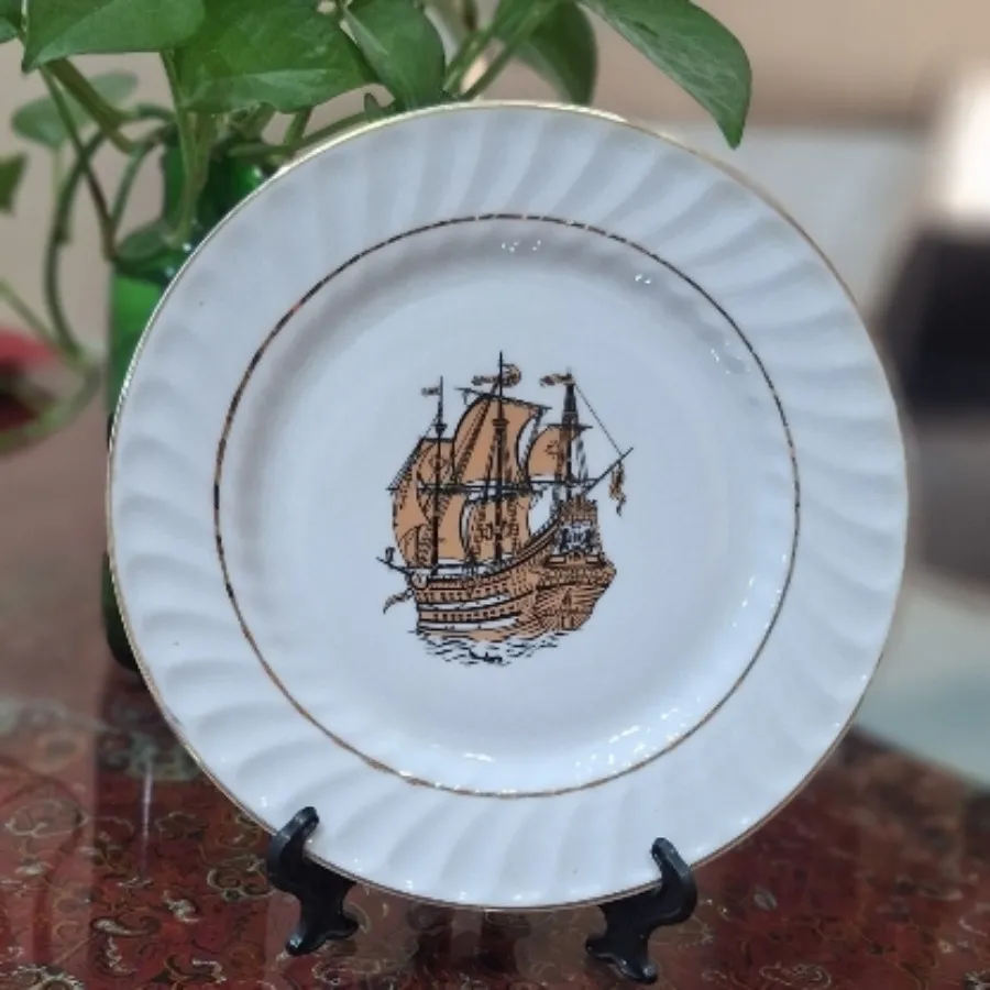 بشقاب کشتی عتیقه آنتیک قد