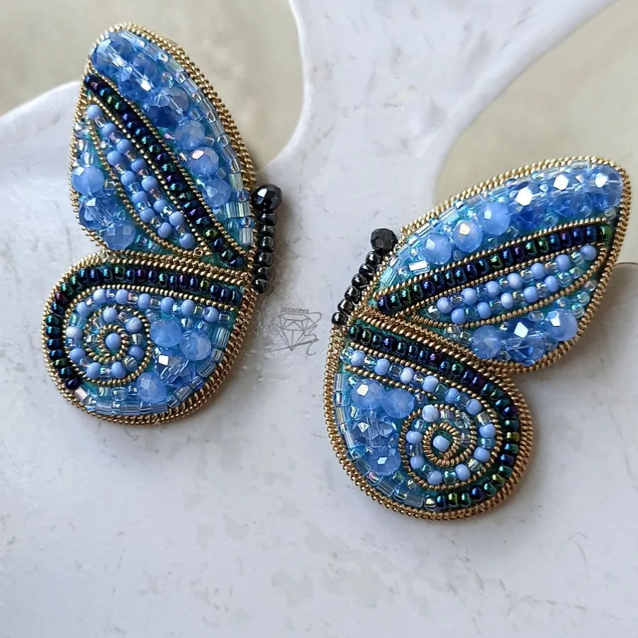 گوشواره جواهردوزی پروانه